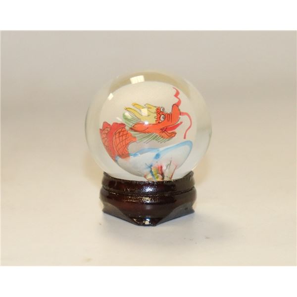 SMALL HAND PAINTED JAPANESE GLASS GLOBE