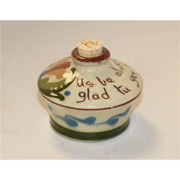 ANTIQUE CERAMIC HAND DECORATED INK WELL