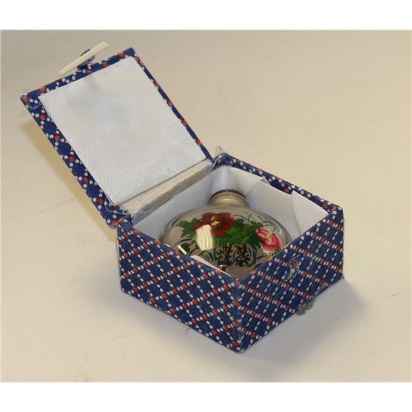 SMALL REVERSE PAINTED JAPANESE BOTTLE