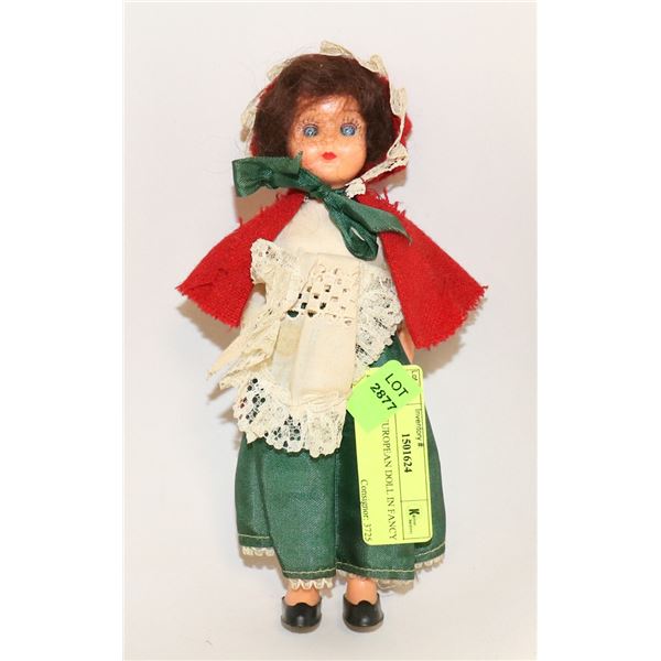 MID SIZE EUROPEAN DOLL IN FANCY DRESS