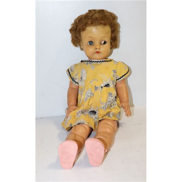 1950S RELIABLE TALKING DOLL YELLOW DRESS