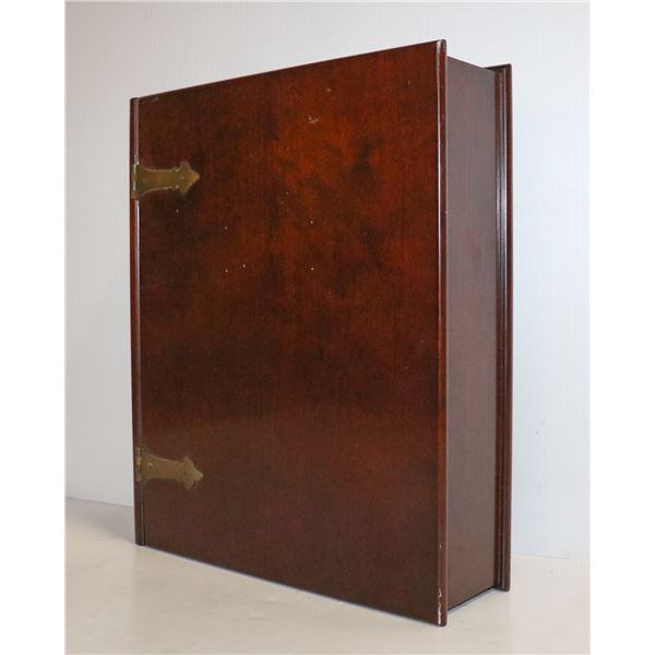 LARGE WOODEN BOOK STYLE KEEPSAKE BOX BOMBAY