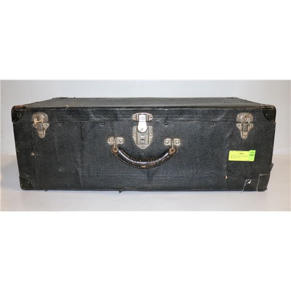 PAIR OF ANTIQUE BLACK SUITCASES FOR CRAFTS ETC