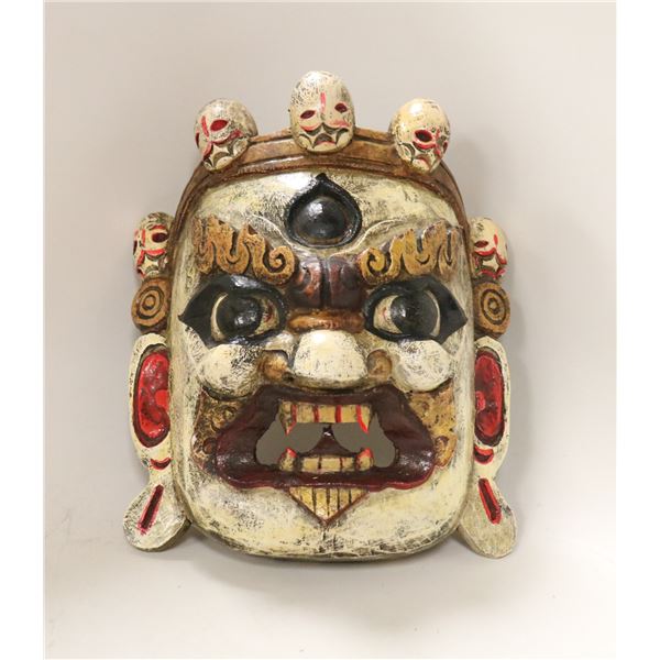 HAND PAINTED WOODEN NEPALESE MASK