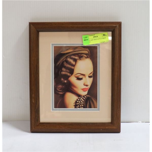 VINTAGE ART DECO STYLE PRINT FRAMED