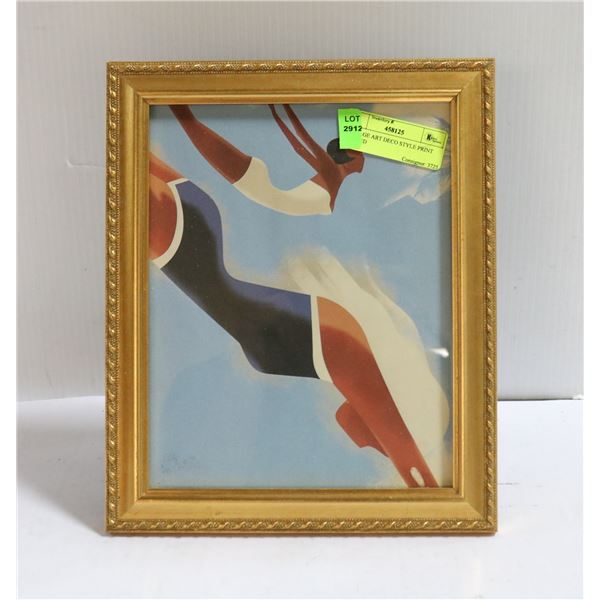 VINTAGE ART DECO STYLE PRINT FRAMED