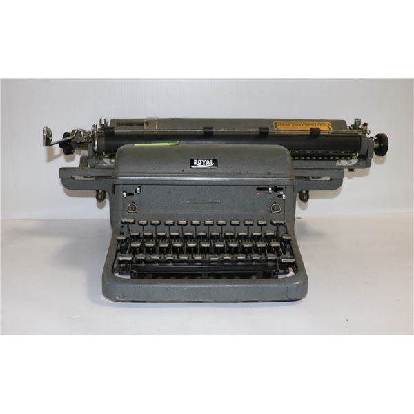 ANTIQUE LARGE CARRIAGE ROYAL TYPEWRITER
