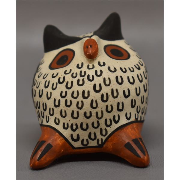 NATIVE AMERICAN ACOMA POTTERY OWL BY W ARAGON