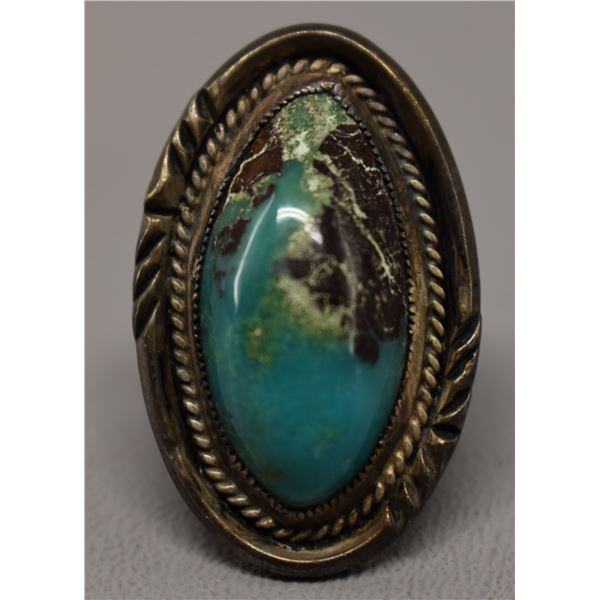NATIVE AMERICAN NAVAJO SILVER AND TURQUOISE RING
