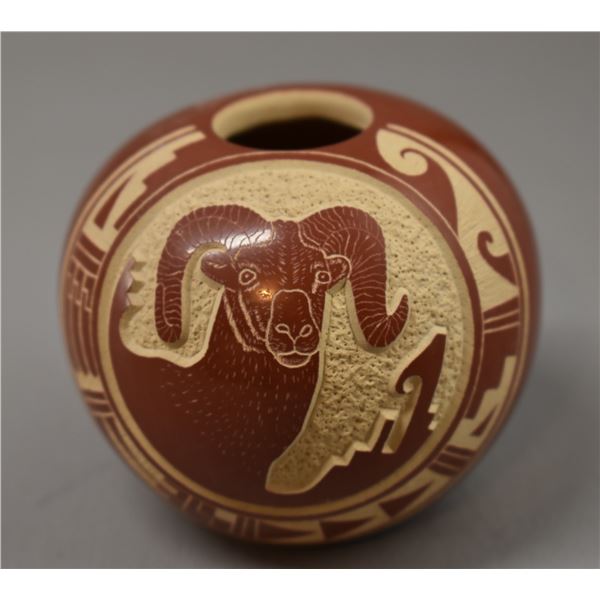 NATIVE AMERICAN HOPI POTTERY BOWL BY WALLACE YOUVELLA