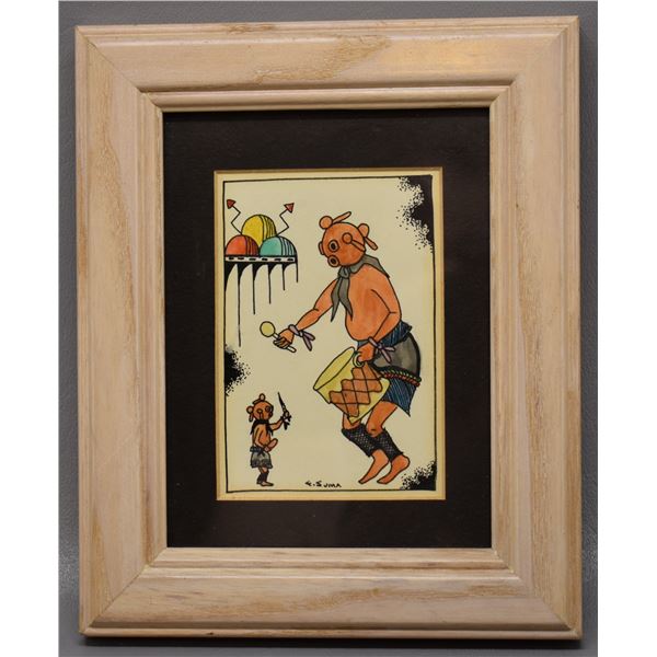 NATIVE AMERICAN HOPI PAINTING BY F SUMA