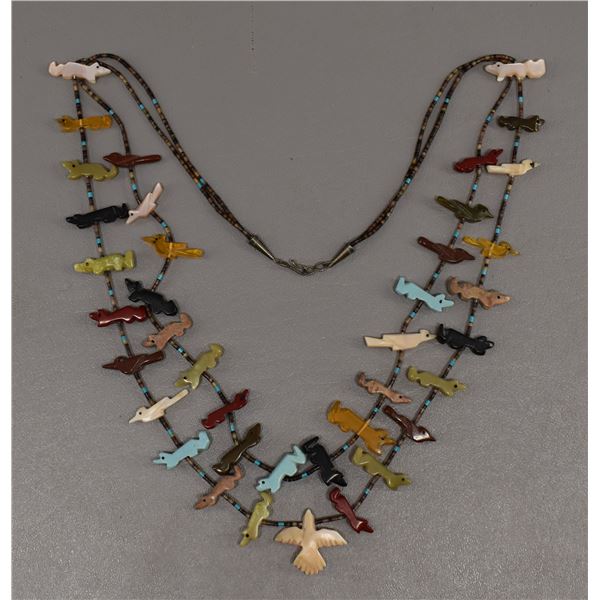 NATIVE AMERICAN ZUNI FETISH NECKLACE