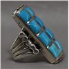 Image 3 : NATIVE AMERICAN ZUNI SILVER AND TURQUOISE RING