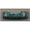 Image 1 : NATIVE AMERICAN ZUNI SILVER AND TURQUOISE BRACELET