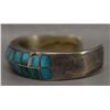 Image 2 : NATIVE AMERICAN ZUNI SILVER AND TURQUOISE BRACELET