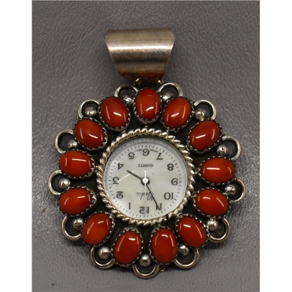 NATIVE AMERICAN NAVAJO WATCH PENDANT SIGNED L BEGAY