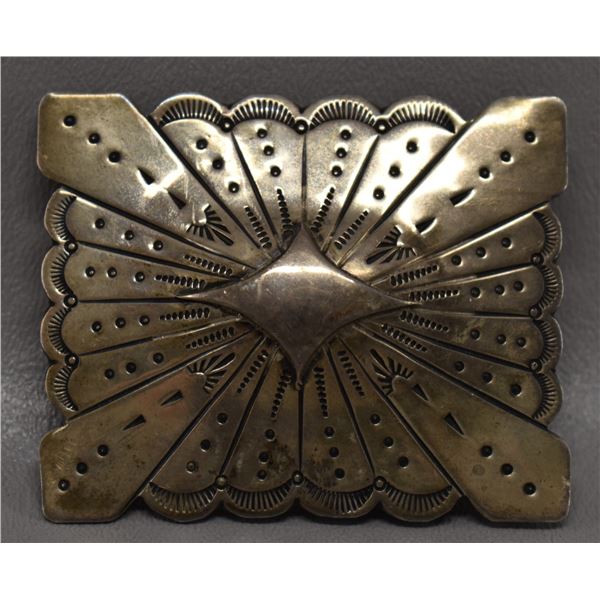 NATIVE AMERICAN NAVAJO SILVER BELT BUCKLE