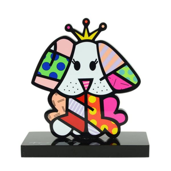 Romero Britto"Royalty II" Hand Signed Limited Edition Sculpture; Authenticated.