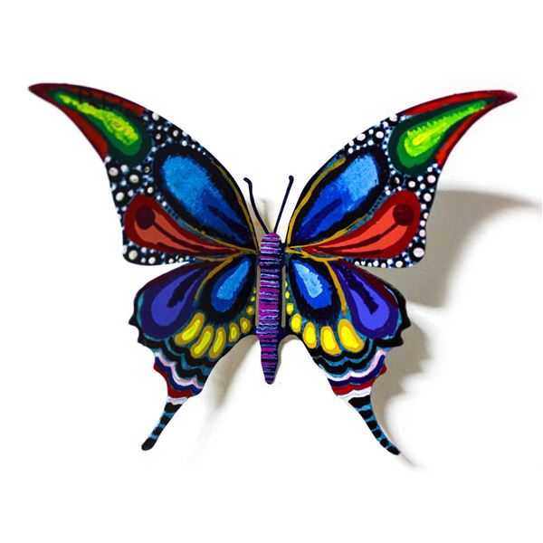 Patricia Govezensky- Original Painting on Cutout Steel "Butterfly CLVII"