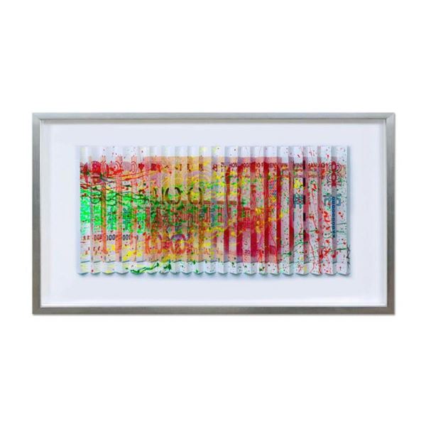 E.M. Zax- One-of-a-kind 3D polymorph mixed media on paper "100 Yuan"