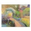 Image 1 : Ming Feng, "Koi Pond Garden" Original Oil Painting on Canvas, Hand Signed with Letter of Authenticit
