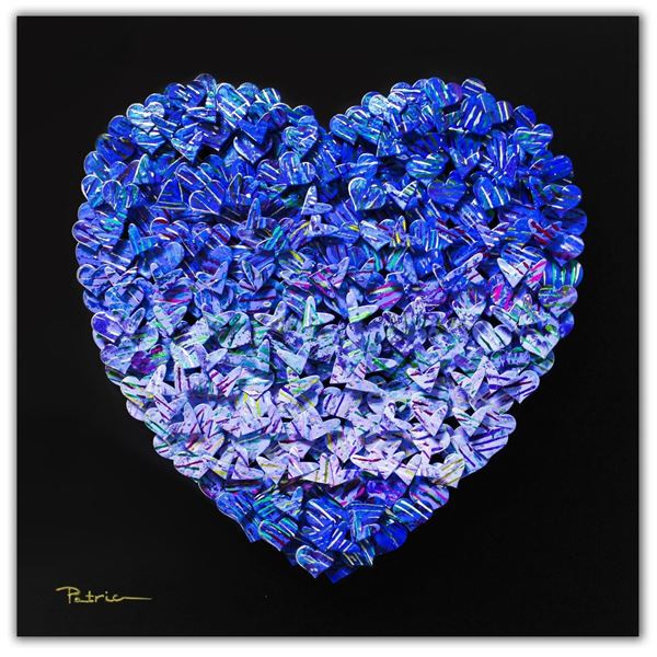 Patricia Govezensky- Original 3D Metal Art on Wood  Heart 