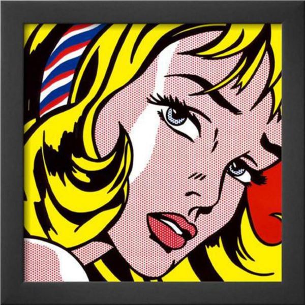 Roy Lichtenstein "Girl with Hair Ribbon" Custom Framed Offset Lithograph