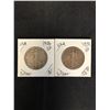 Image 1 : LOT OF 2 USA SILVER 50 CENT COINS (1933,1936)