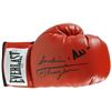 Image 1 : MUHAMMED ALI AND JOE FRAZER DUAL SIGNED BOXING GLOVE ( PSA LOA)