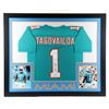 Image 1 : TUA TAGOVAILOA SIGNED AND FRAMED MIAMI DOLPHINS JERSEY ( JSA COA)