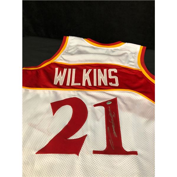 DOMINIQUE WILKINS SIGNED HAWKS PRO STYLE JERSEY (SPORTS INTEGRITY COA)