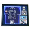 Image 1 : FERNANDO TATIS JR SIGNED JERSEY W/LED FRAME AND PSA 9 RC DISPLAY ( PSA COA)