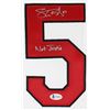 Image 2 : Indians Shane Bieber "Not Justin" Signed White Majestic Cool Base Jersey BAS (Beckett COA)