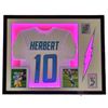 Image 1 : JUSTIN HERBERT SIGNED FRAMED JERSEY W/LED LIGHTING & GRADED PSA 10 CARD (BECKETT COA)