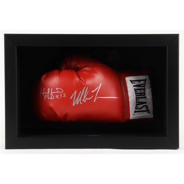 EVANDER HOLYFIELD AND MIKE TYSON DUAL SIGNED EVERLAST BOXING GLOVE ( JSA COA)