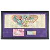 Image 1 : 1962 Disneyland Map 16x26.5 Custom Framed Print Display with Vintage Ticket Booklet