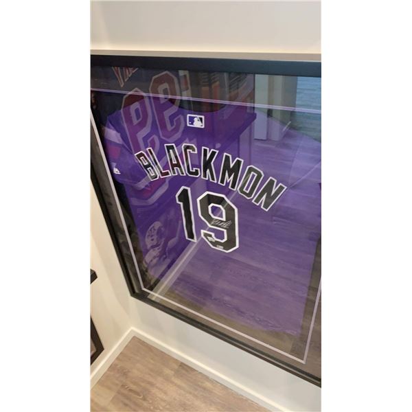 CHARLIE BLACKMAN SIGNED AND CUSTOM FRAMED ROCKIES JERSEY ( FANATICS COA)