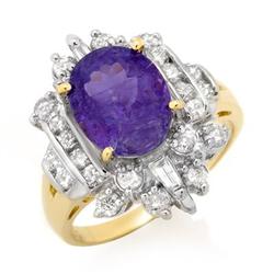 CERTIFIED 5.0ctw TANZANITE DIAMOND RING 14K YELLOW GOLD
