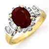 Image 1 : ACA CERTIFIED 2.22ctw RUBY & DIAMOND RING YELLOW GOLD