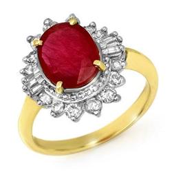 ACA CERTIFIED 4.50ctw RUBY & DIAMOND RING YELLOW GOLD