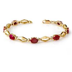 OVERSTOCK 6.0ctw RUBY LADIES FINE BRACELET YELLOW GOLD