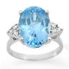Image 1 : CERTIFIED 6.20ctw BLUE TOPAZ & DIAMOND RING WHITE GOLD