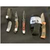 Image 1 : 4 ASSORTED KNIVES & 2 KNIFE HOLSTERS
