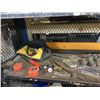 Image 2 : TAPE MEASURES, SMALL HAND TOOLS, ROPE, FLASH LIGHT, CHALK LIGHT, SOCKETS, ETC