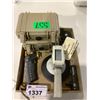 Image 1 : 2 PELICAN CASES, SET DEC PROP ITEM, TEMPERATURE GUN, & 2 SPEAKERS