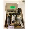 Image 2 : 2 PELICAN CASES, SET DEC PROP ITEM, TEMPERATURE GUN, & 2 SPEAKERS