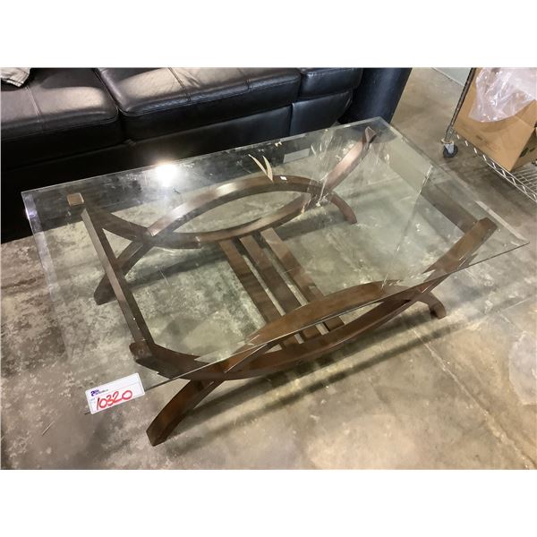 BEVELED GLASS COFFEE TABLE 48 X 28 