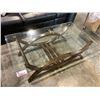 Image 1 : BEVELED GLASS COFFEE TABLE 48 X 28"