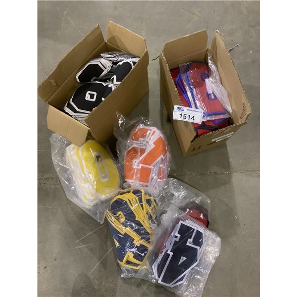 2 BOXED OF ASSORTED COLOURED # PATCHES FOR JERSEYS