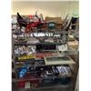 Image 1 : RACK OF ASSORTED TOOLS, BBQ GEAR, VHS, TOOLBOXES AND MORE (RACK NOT INCLUDED)